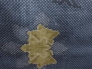 アンティーク　花模様織り出し本場泥大島紬着物(5マルキ)